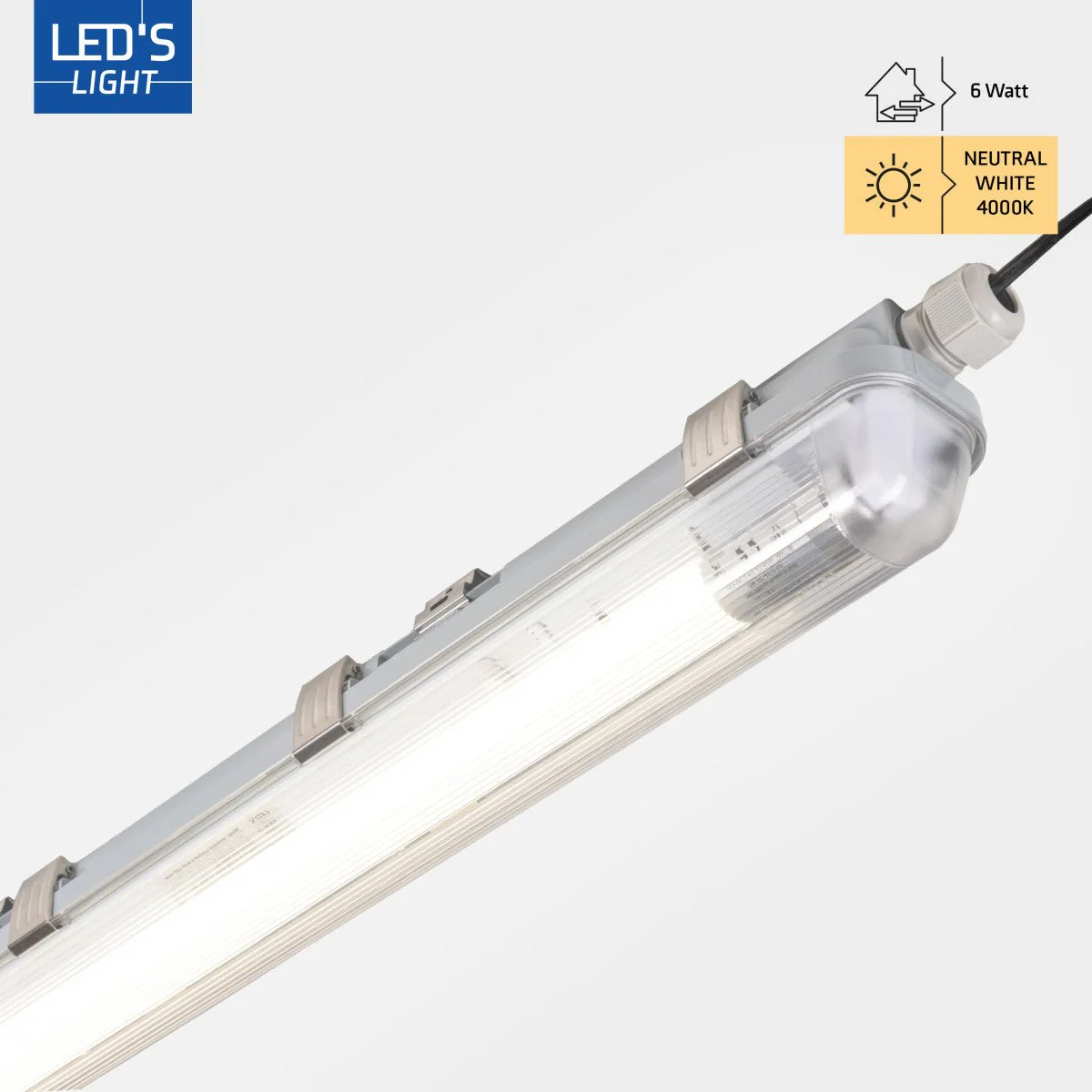 2 PACK -LED's Light Complete LED TL lamp met LED buis 60 cm - Binnen en buiten - 1100 lm - 1x6W - 185lm/w - Energielabel B - Image 3