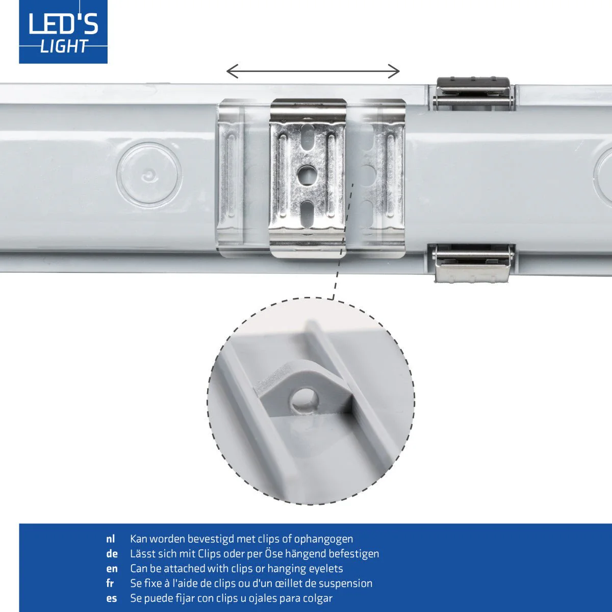 2 PACK -LED's Light Complete LED TL lamp met LED buis 60 cm - Binnen en buiten - 1100 lm - 1x6W - 185lm/w - Energielabel B - Image 8