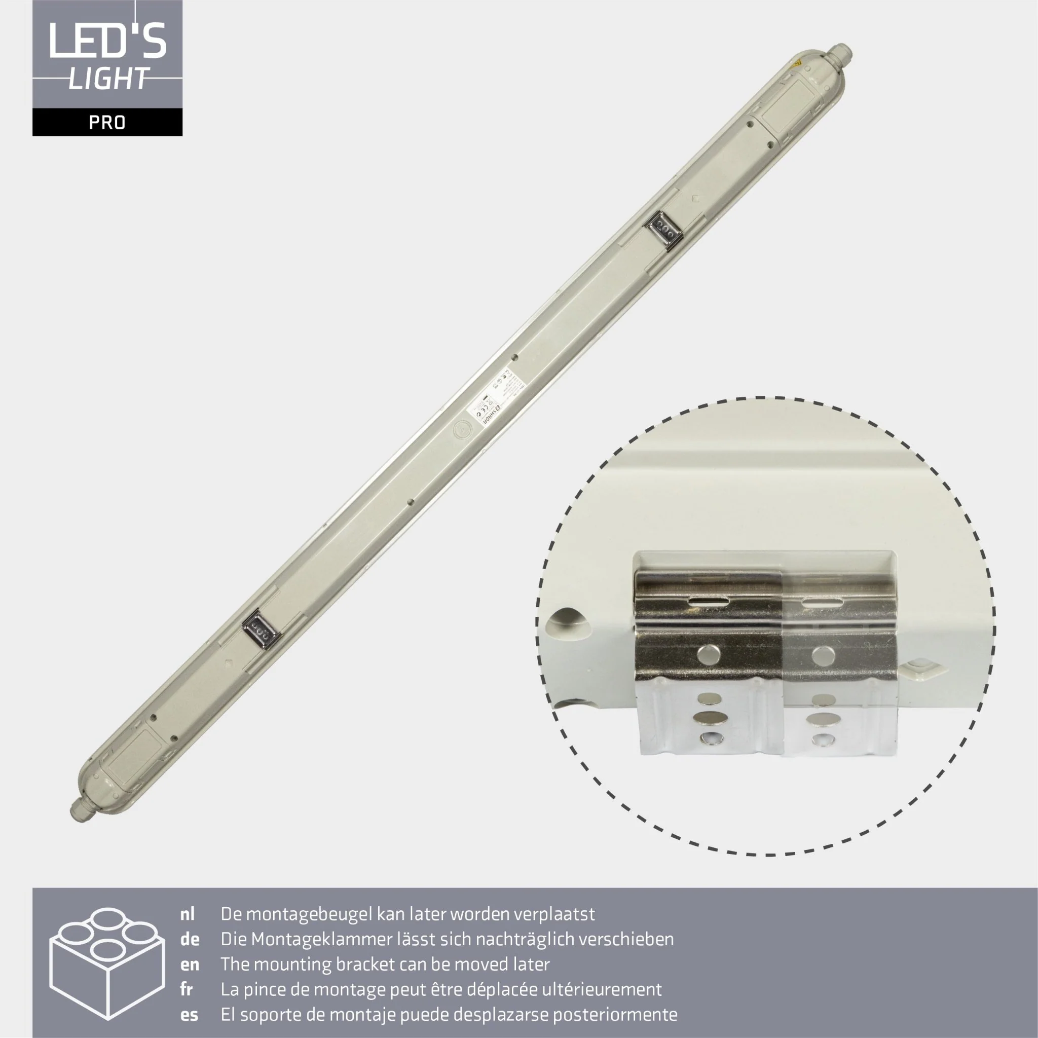 4 PACK -LED's Light Pro TL armatuur compleet 60 cm - Koppelbaar - IP65 Waterdicht - 2400 lm - 15W - 160lm/w - Image 6