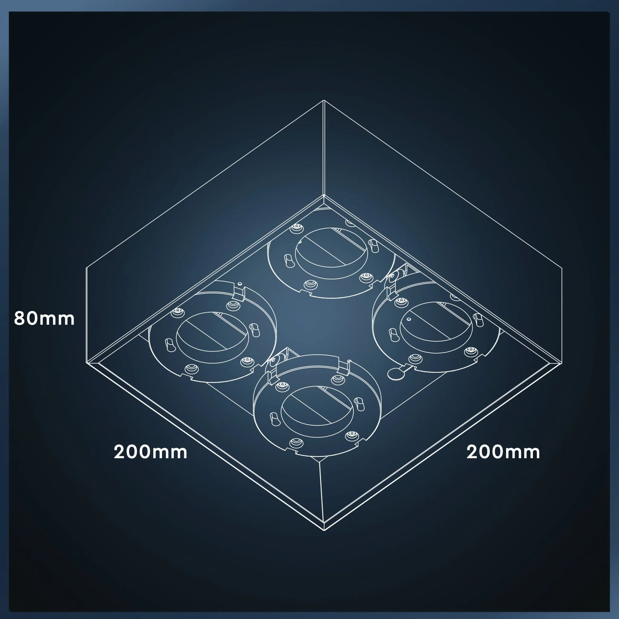 LED's Light Cube LED Plafondlamp - 4 lichtpunten - Draaibaar licht - Staal - 20 x 20 cm - Zwart - Image 7
