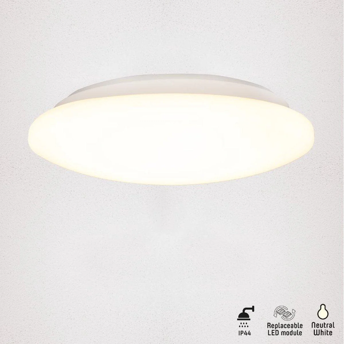 LED Badkamerlamp rond 37 cm - universeel - Spatwaterbestendig IP44 - Koud wit licht - Image 3