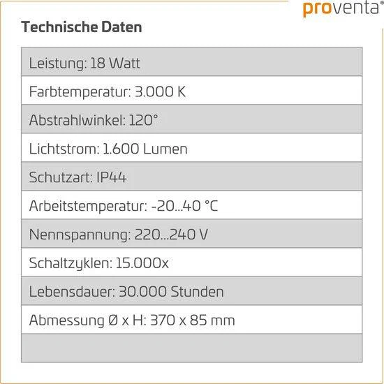 LED's Light Universele Plafondlamp 1600 - Geschikt voor badkamer IP44 - Warm wit (3000K) - 37 cm - Image 9