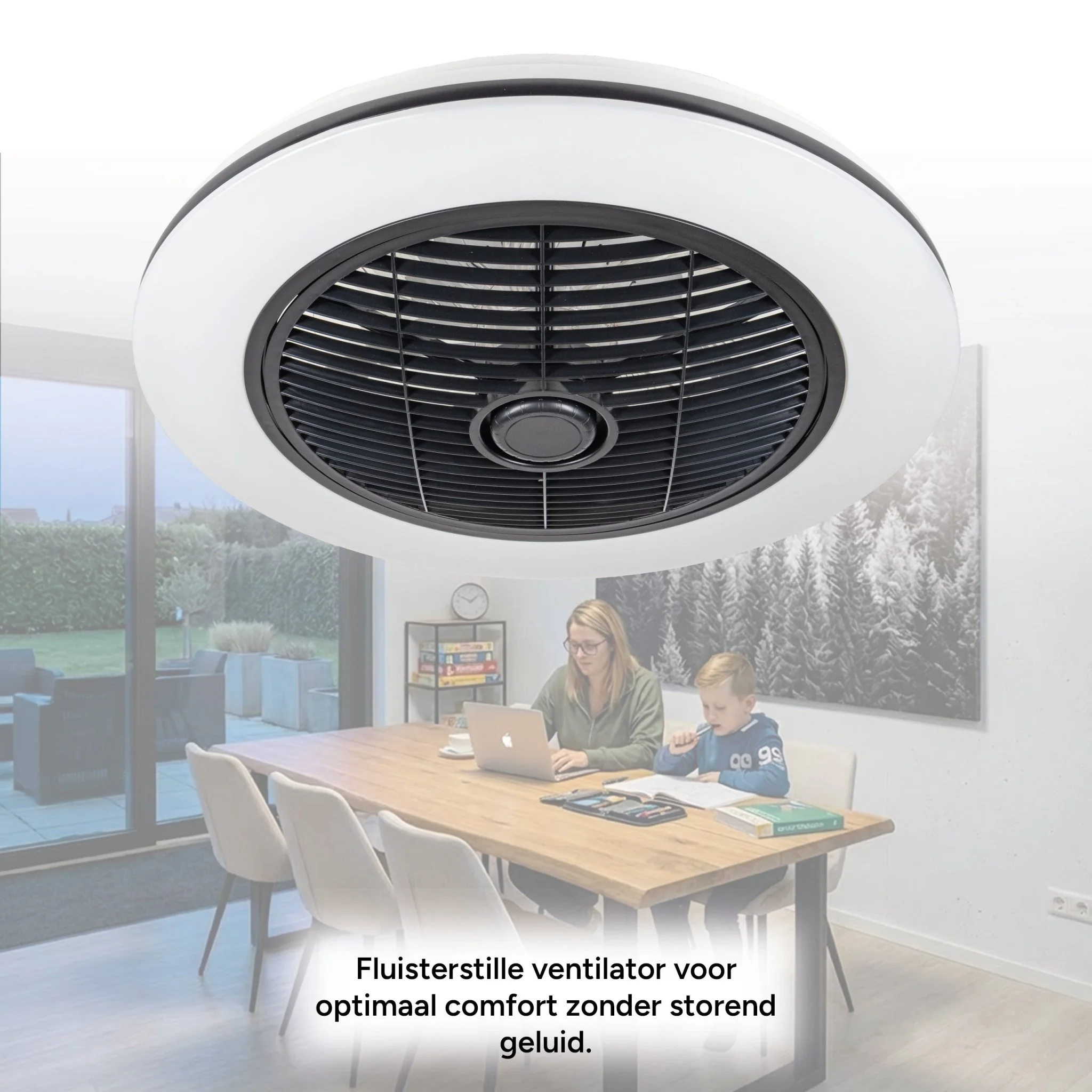 Proventa 3D Air Plafondventilator met verlichting 50 cm - Verspreidt lucht over hele kamer - Met afstandsbediening - Image 11