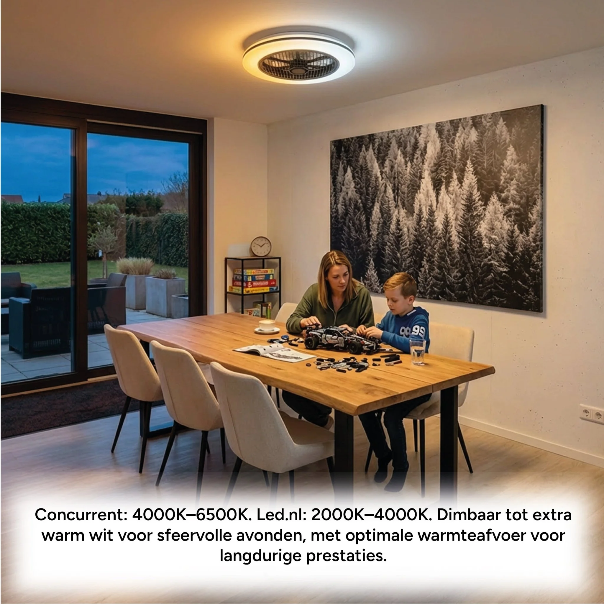 Proventa 3D Air Plafondventilator met verlichting 50 cm - Verspreidt lucht over hele kamer - Met afstandsbediening - Image 9