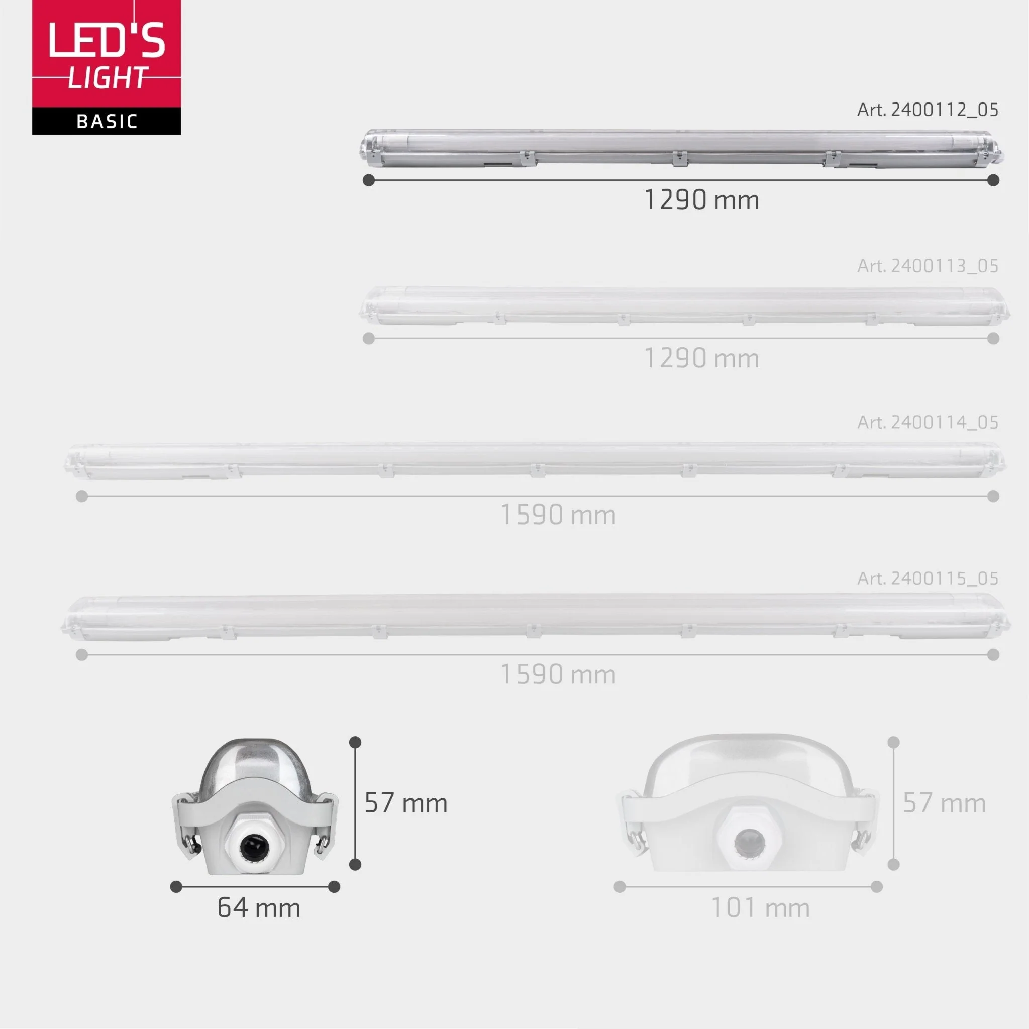 Proventa LED TL armaturen met lampen 120 cm - Koud wit licht 6500 K - Waterdicht - Complete set - 4 stuks - Image 8