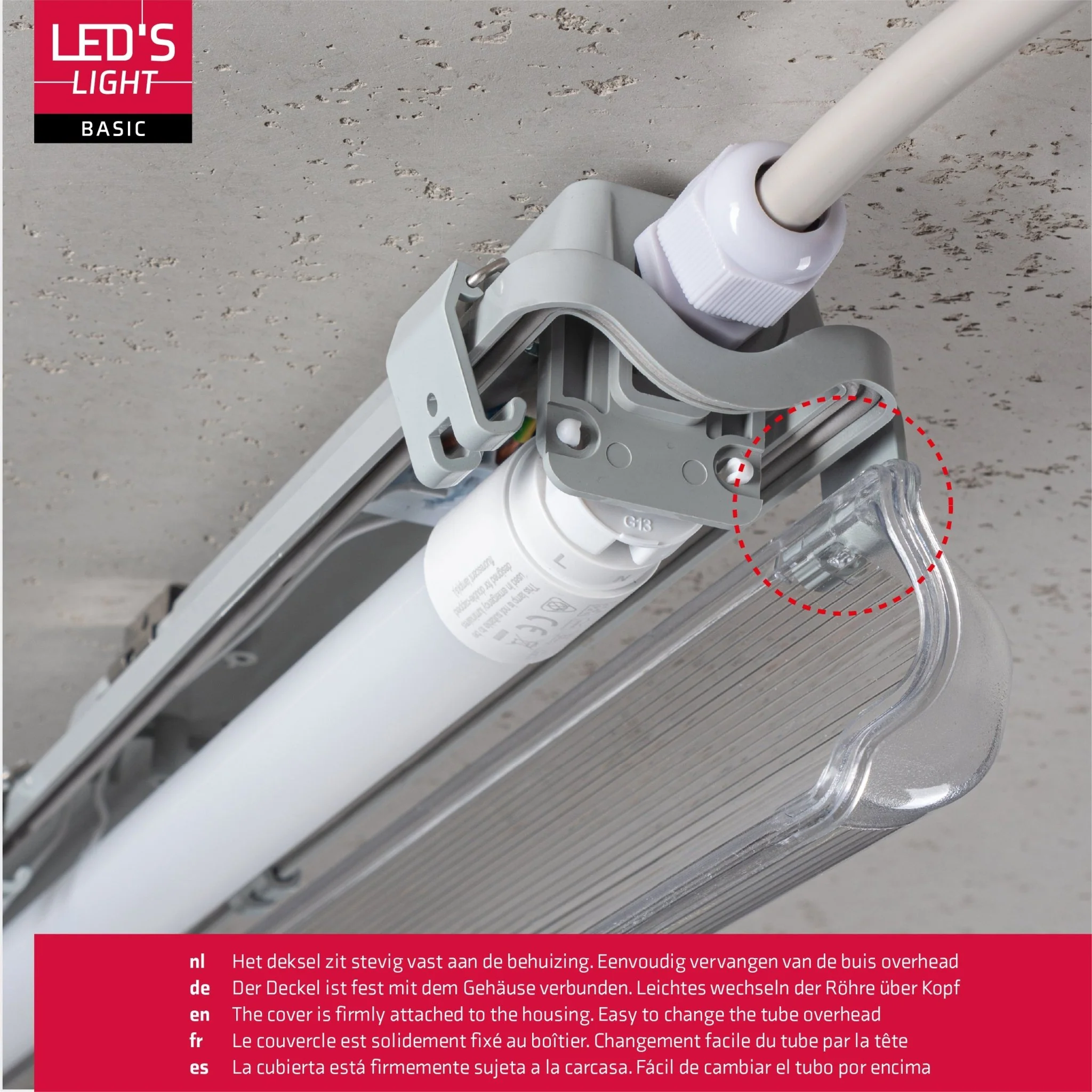 LED's Light LED TL armatuur met lamp 150 cm - Koud wit licht 6500 K - Waterdicht - Complete set - Image 5