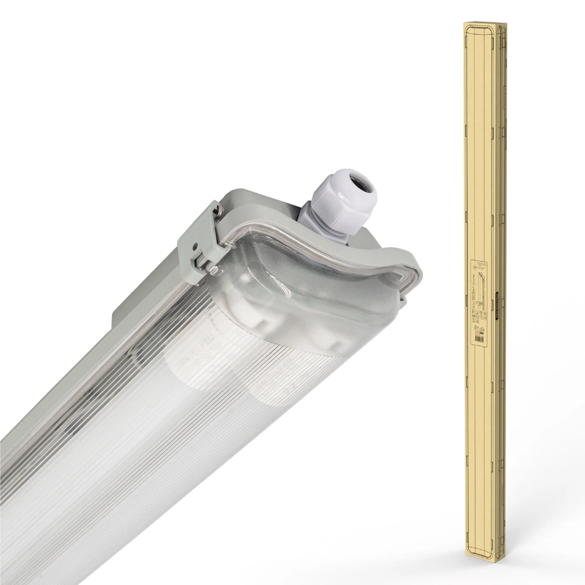 Proventa LED TL dubbel 8 armaturen met 16 buizen 150 cm - Koud wit licht 6500 K - Voordeelverapkking - 8 stuks - Image 10