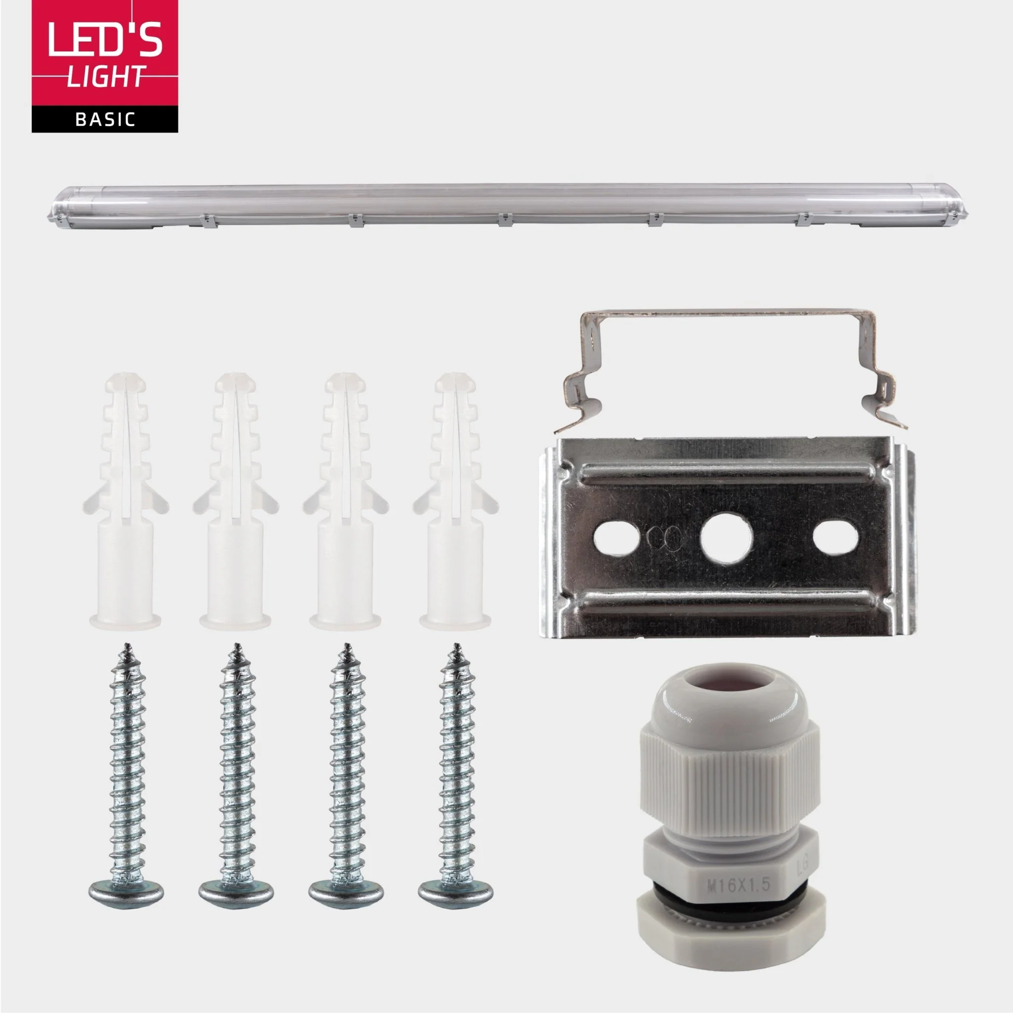 Proventa LED TL dubbel armatuur met 2 buizen 150 cm - Koud wit licht 6500 K - Waterdicht - Complete set - Image 5